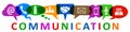 Set of nine icons communication -